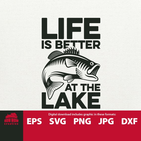 Download Life Is Better At The Lake Svg Lake House Decor Jumping Fish Etsy