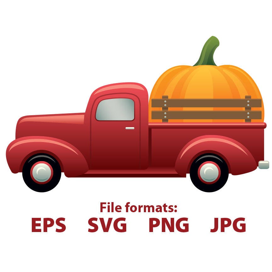 Download Pumpkin Truck Clipart Digital Vector SVG png jpg Vector | Etsy