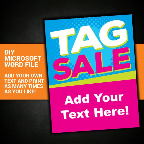 Tag Sale Yard Sale Garage Sale Sign Community Sale Etsy