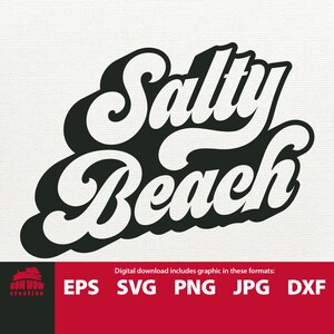 Salty Beach SVG Schneidedatei lustiges Meer Leben Zitat Spruch Schild Tshirt Türmatte Tasse Tote Wand Dekor Aufkleber Hut Geschenk für Ozean Liebhaber