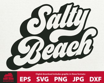 Salty Beach SVG cutting file funny ocean life quote saying sign tshirt doormat mug tote wall decor sticker decal hat gift for ocean lover