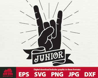 Rock On Junior svg junior shirt svg junior svg high school svg powrót do szkoły svg plik do cięcia junior shirt svg clipart svg eps dxf