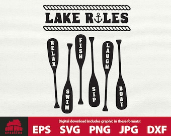 Lake Rules Sign SVG lake house decor svg life at the lake lake rules sign cutting file lake house sign svg svg file svg sign lake quote