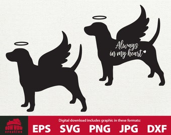 Beagle svg Beagle memorial svg Beagle angel Beagle with angel wings Beagle svg angel dog dog with wings svg clipart eps png jpg svg dxf