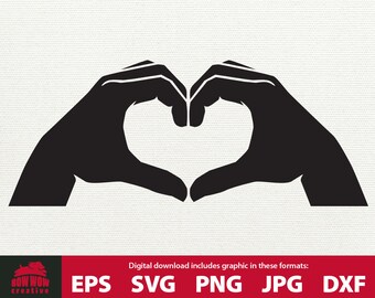 Heart Hands sign svg I love you svg valentines svg love sign language svg I love you hand gesture svg dxf png eps jpg cutting file