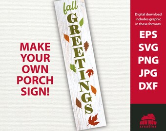 Fall Greetings porch sign svg fall porch sign svg welcome porch sign svg vertical Fall sign svg autumn porch sign svg sign svg file