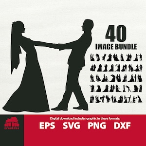 SILHUETAS DE CASAMENTO noiva e noivo svg pacote clip art casamento svg clipart noiva noivo silhueta de noiva silhueta de noivo noiva e noivo