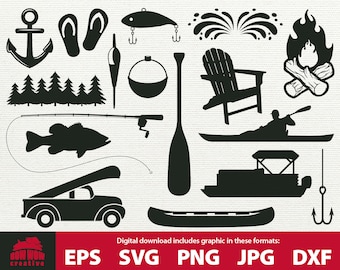 Lake SVG bundle lake clipart lake svg camping svg bundle camping SVG camping fishing cabin svg clipart bundle outdoors fishing svg clipart