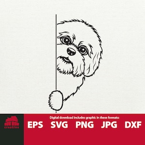 Shih Tzu Peeking Around Corner svg file Shih Tzu clipart cadeau pour Shih Tzu lover svg Shih Tzu svg funny shih tzu svg eps jpg file