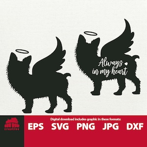 Yorkie svg Yorkie Memorial svg Yorkie Engel Yorkie mit EngelFlügeln Yorkie Clipart Yorkshire Terrier svg dxf Memorial Geschenk für verstorbenes Haustier