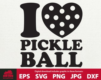 私はピックルボールが大好きです svg ピックルボール eps ピックルボール クリップ アート ピックルボール カッティング ファイル eps png jpg dxf ピックルボール プレーヤーへのギフト Tシャツ タンブラー