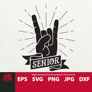 Rock On Senior svg senior shirt svg senior svg high school svg back to school svg cutting file senior shirt svg clipart svg eps dxf
