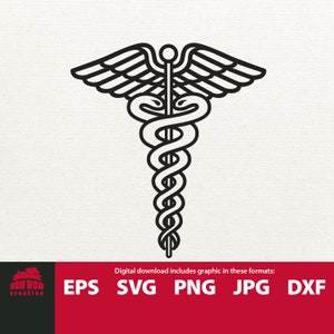 Caduceus svg caduceus clip art medical symbol svg caduceus staff svg gift for doctor gift for nurse medical svg doctor svg file eps