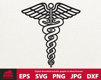 Caduceus svg caduceus clip art medical symbol svg caduceus staff svg gift for doctor gift for nurse medical svg doctor svg file eps