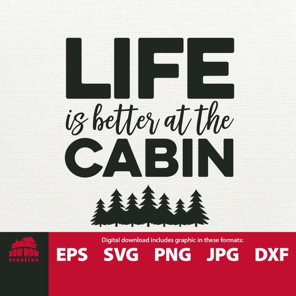 Cabin SVG Life is Better at the Cabin cabin clipart clip art cabin decor cabin sign cutting file quote printable svg cabin life