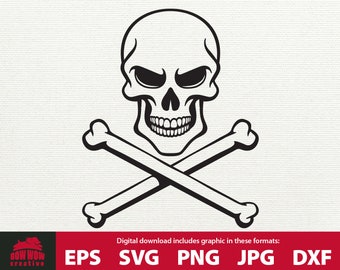 Skull and Crossbones svg skull clipart skull eps skull tattoo skull vector skull cut file skull cutting file skull png skull dxf