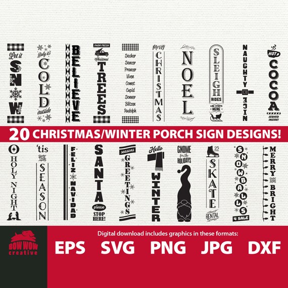 Download Big Christmas Winter Porch Sign Svg Bundle Winter Porch Sign Etsy