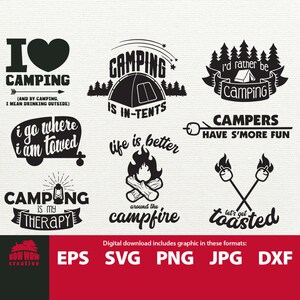 Camping Quotes SVG bundle camping quote bundle camping bundle camping svg camp SVG camping tshirt designs svg eps camping bucket svg bundle
