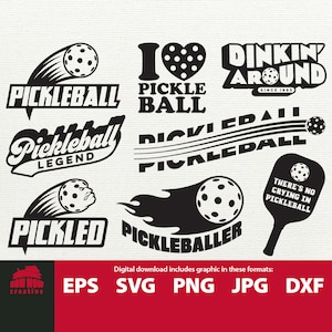 Pickleball svg bundle pickleball bundle pickleball svg pickle ball coupe fichier eps png jpg dxf pickleball tshirt design fichiers svg