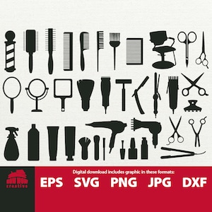 Hair Salon svg bundle barber clip art hair stylist svg salon tools eps png jpg svg cosmetologist svg hairdresser cutting file svg
