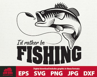 I'd Rather Be Fishing svg Jumping fish svg fishing svg fish svg fisherman svg jumping fish eps svg jpg png dxf gift for fisherman tshirt svg