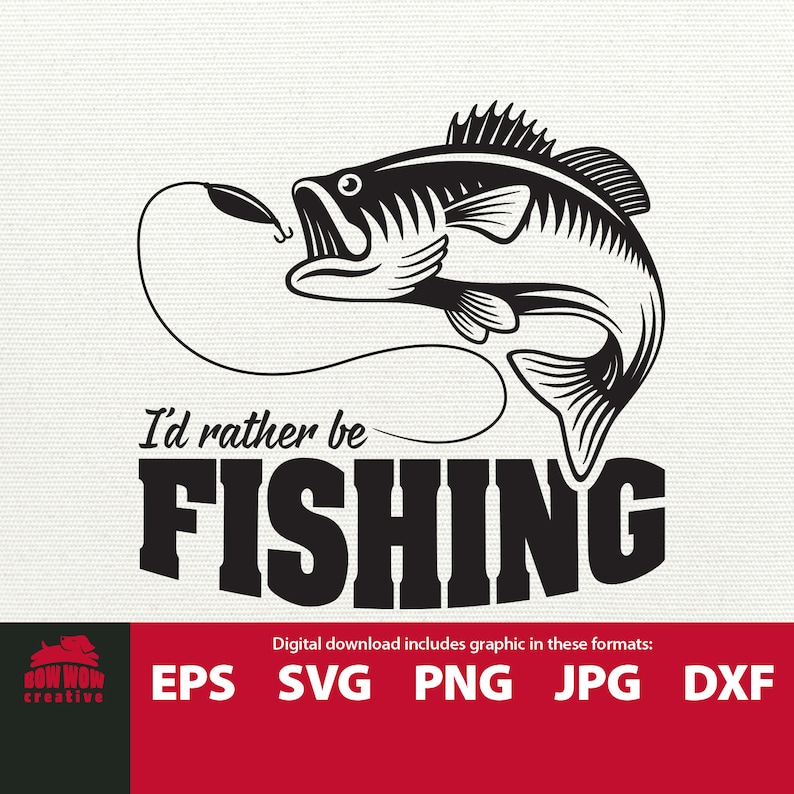 Download I'd Rather Be Fishing svg Jumping fish svg fishing svg | Etsy
