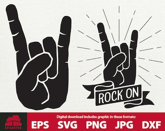 Rock On svg rock svg rock and roll svg rock tshirt design rock star svg rock file rock on hand sign svg silhouette jpg png eps file