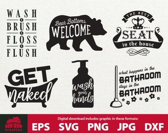 Bathroom svg bundle bathroom svg bathroom sign svg bathroom printable bathroom quote svg funny bathroom svg get bathroom decal svg eps png