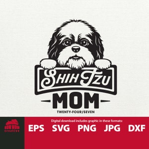 Shih Tzu Mom svg Shih Tzu clip art cadeau pour Shih Tzu amant Shih Tzu shirt design Shih Tzu svg Shih Tzu amant drôle shih tzu svg