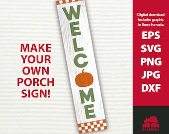 Fall Welcome sign svg fall porch sign svg pumpkin porch sign svg vertical Fall sign svg autumn porch sign svg pumpkin sign svg png