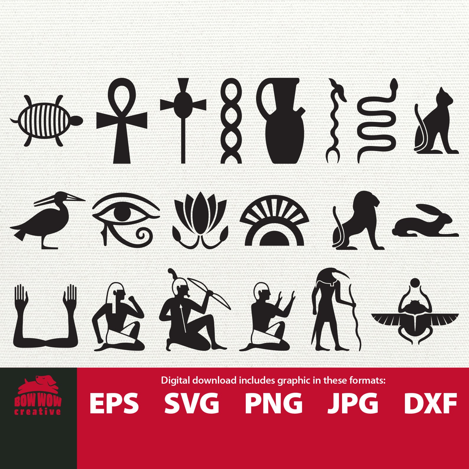 Egyptian Symbols Svg Bundle Egyptian Icons Hieroglyph Svg Egyptian ...