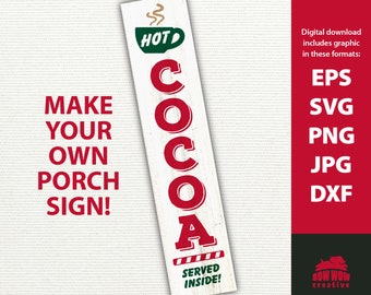 Hot Cocoa porch sign svg hot cocoa svg vertical winter sign winter svg winter sign svg christmas svg christmas sign svg cocoa svg eps
