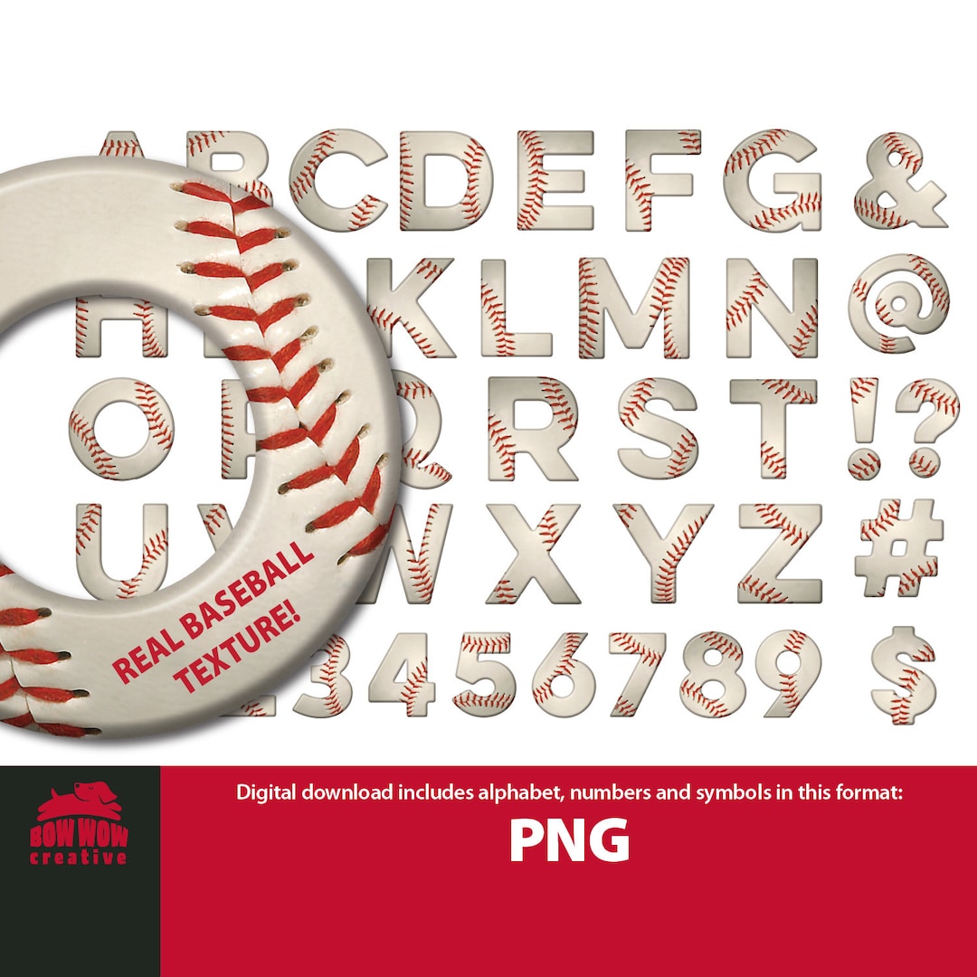 BASEBALL ALPHABET Baseball Letters Numbers Symbols Baseball Clipart