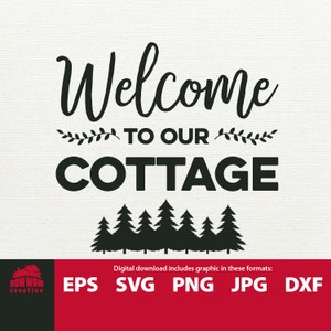 Cottage SVG Welcome to our Cottage cottage clipart clip art cottage sign cottage cutting file quote printable svg cottage welcome sign
