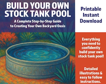 Construya su propia piscina de tanque de almacenamiento Libro de instrucciones paso a paso para construir una piscina de vaquero Descarga digital de piscina de inmersión