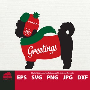 Shih Tzu Salutations svg Noël Shih Tzu svg hiver Shih Tzu svg hiver svg Chien de Noël svg noël svg Shih Tzu fichier de coupe eps svg