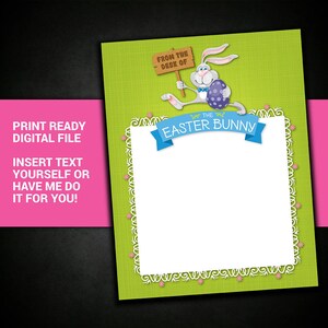 Lettera del coniglietto pasquale, invito alla festa di Pasqua, lettera del coniglietto pasquale, carta intestata, volantino, poster stampabile, invito, annuncio di Pasqua.