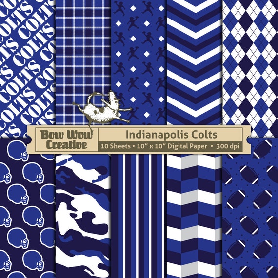 10 Indianapolis Colts Pattern Digital Papers for Scrapbooking Etsy
