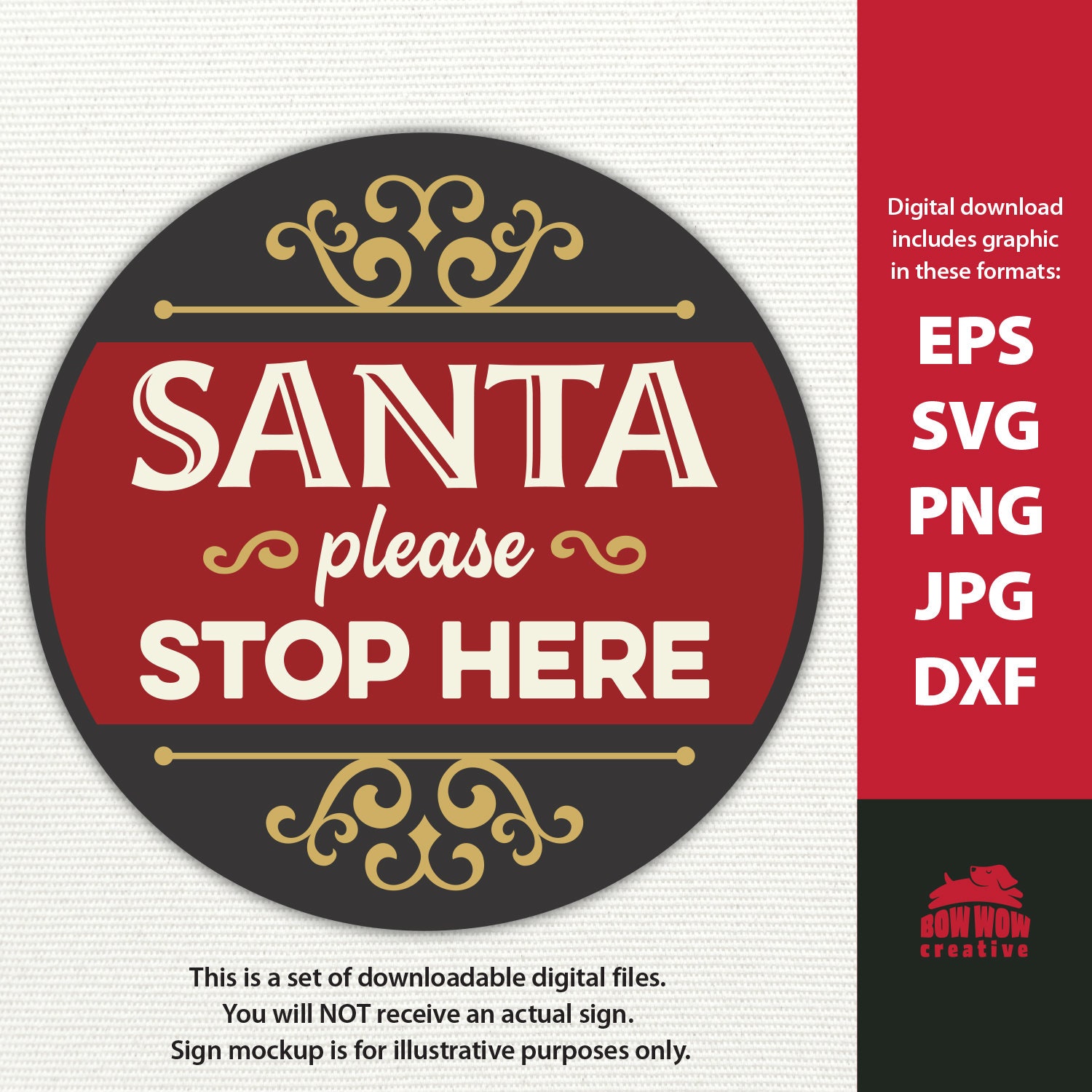 Stop Please Sign In Christmas Porch Signs Personalised Traditional Santa Please Stop Here ...