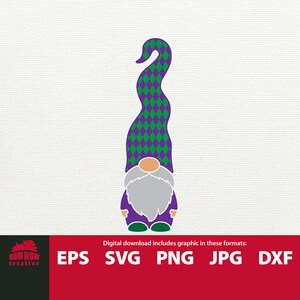 Gnome SVG with diamonds on hat cute gnome svg gnome clipart gnome cutting file mardi gras gnome for vertical porch sign gift for gnome lover