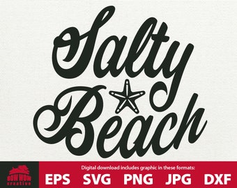 Salty Beach SVG cutting file funny ocean life quote saying sign tshirt doormat mug tote wall decor sticker decal hat gift for ocean lover