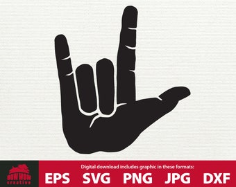 I Love You Hand Sign svg I love you svg asl I love you svg I love you sign language svg I love you hand gesture svg dxf png eps