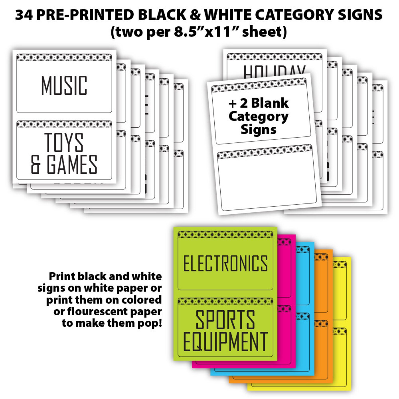 Yard Sale Sign Kit Bundle Tag Sale Sign Garage Sale Sign Etsy