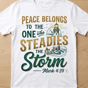 Christian Vintage T-Shirt, Faith Shirt, Nautical Lighthouse Graphic Tee,  Gift for Men Women, Inspirational Bible Verse , Scripture Apparel