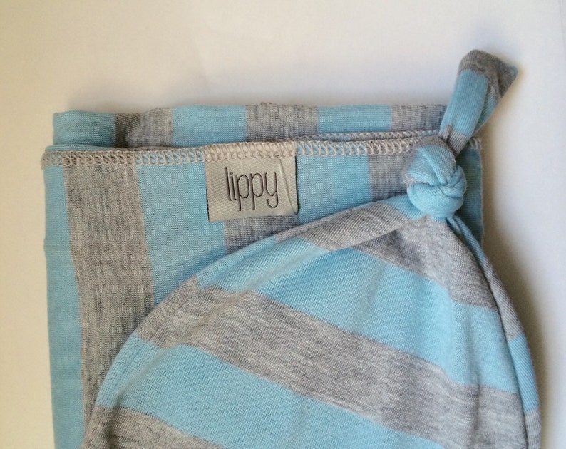 Baby Boy Blanket. Stretchy Swaddle Style. Blue and Gray Etsy