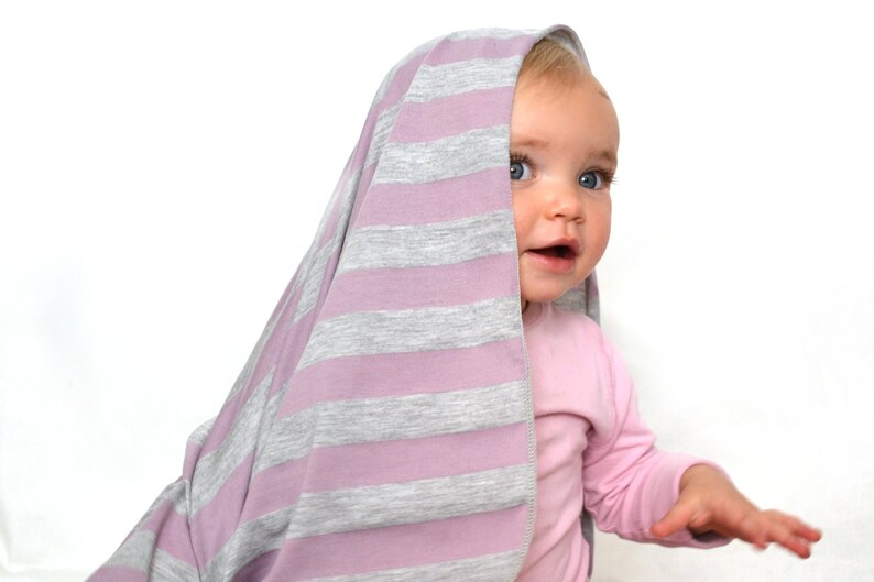 Baby Girl Swaddle Blanket. Purple/ Gray Stripes. Soft and Etsy