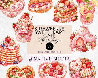Strawberry Sweetheart Café Clip Art Collection