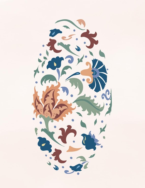 Folk Floral art print