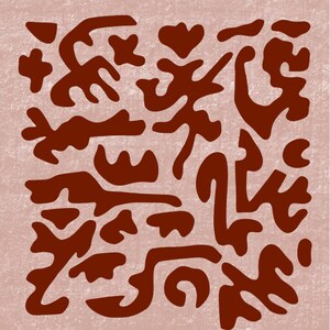 Utskrivbar väggkonst med abstrakt terrakottamotiv | Blush-tryck i Matisse-stil | Boho-dekor i organiska former | Digital nedladdning bild 1