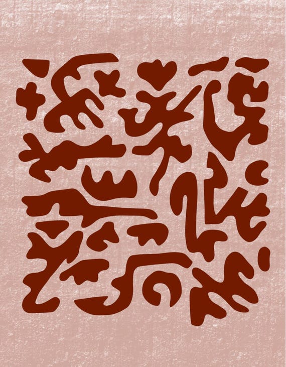 Terracotta Abstract Cutout art print